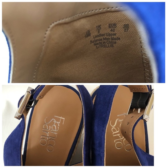 🔴SOLD🔴 Franco Sarto Suede Wedge Trellis Sandals - Picture 6 of 8